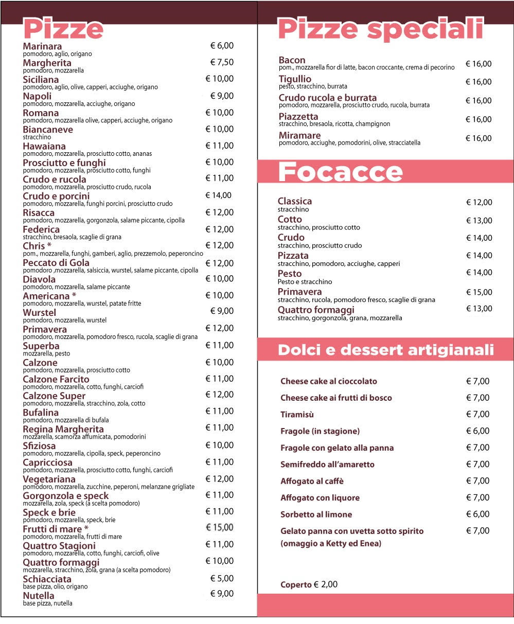 Menu Page 1